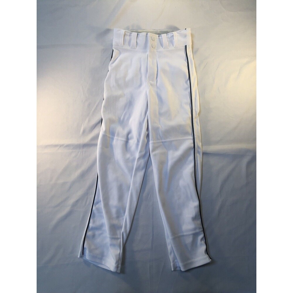 A4 Youth 100% Polyester Pro Style Elastic Bottom Baseball Pant Size S White